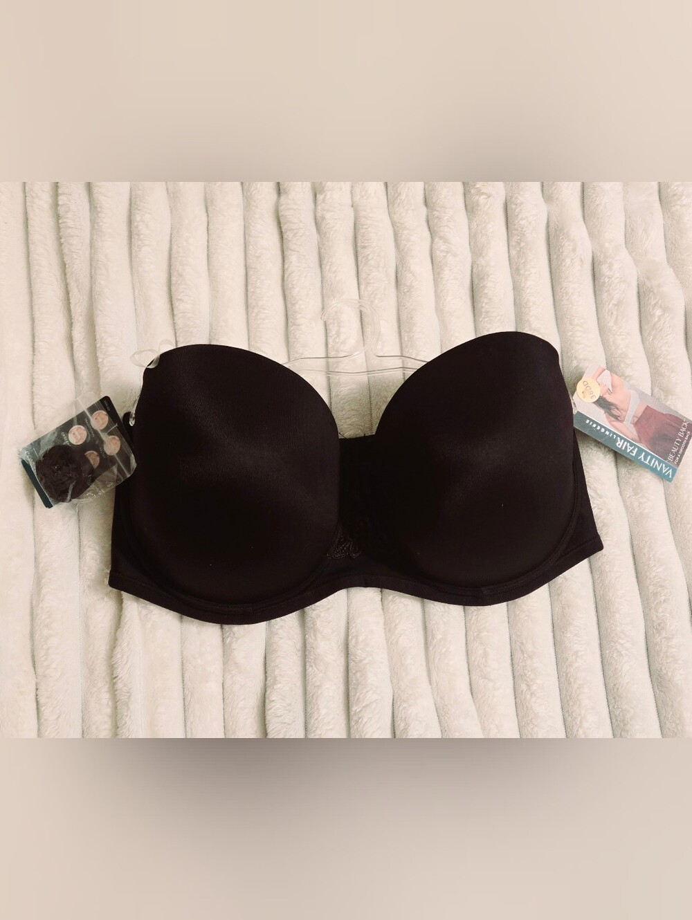 Vanity Fair Black Strapless  Bra 36DD